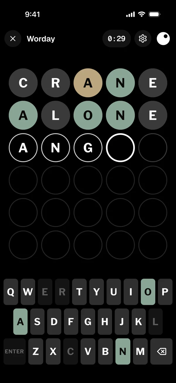 Worday in Play Prime, three guesses in